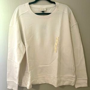 Universal Thread Women's Pullover Crew Sweatshirt Cream 100% Cotton XXLarge